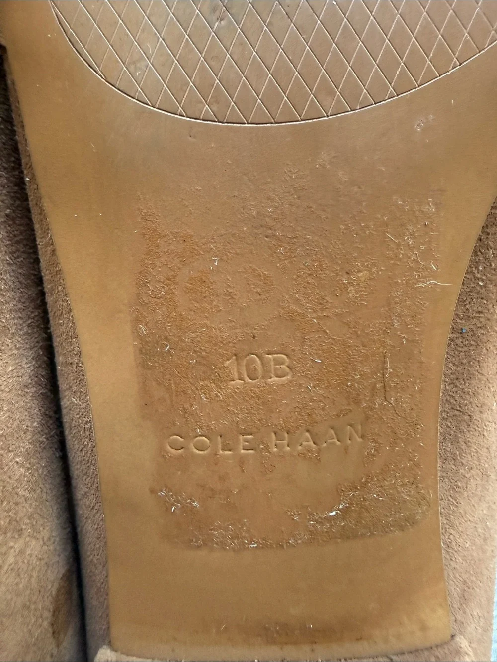 Cole Haan Camila Skimmer Tan Pointed-Toe Leather Suede Flat Women’s Size 10B